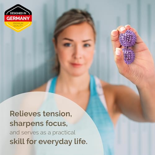 2X Spiky DBT Skill Balls | Magnetic Stress Relief Balls | Spiky Massage Balls for Relaxation, Tension Release, Focus & Mobility (Purple, 1.25 inch) - color: Purple, size: 1.25 Inch