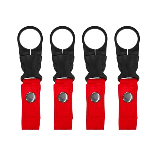 pson 4Pcs 1.37 Inch Portable Water Bottle Clip Holder, Hanging Bottle Buckle Keychain Ring for Outdoor Camping Hiking Travel(Red) - color: Red