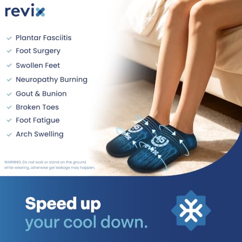 REVIX 45-Min Long-Lasting Foot Ice Wraps, Reusable Gel Ice Pack Slippers - size: Standard