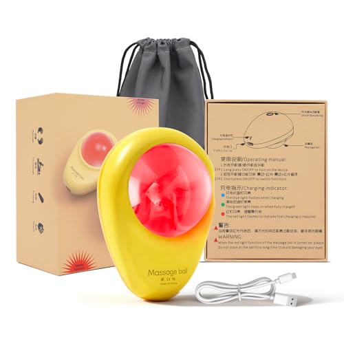 Manual Massage Ball with Red Light Therapy,Trigger Point Tool for deep Tissue & Muscle Pain Relief,Suitable for the Whole Body