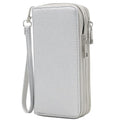 FashionPuzzle Double Zip Around PU Leather Wristlet Cell Phone Wallet - color: Silver