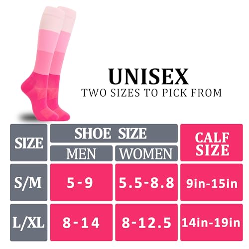 fenglaoda 3 Pairs Compression Socks for Women & Men Knee High Nurse Pregnant Cute Medical Running Travel Athletic - color: 00-3pairs-11, size: Small-Medium