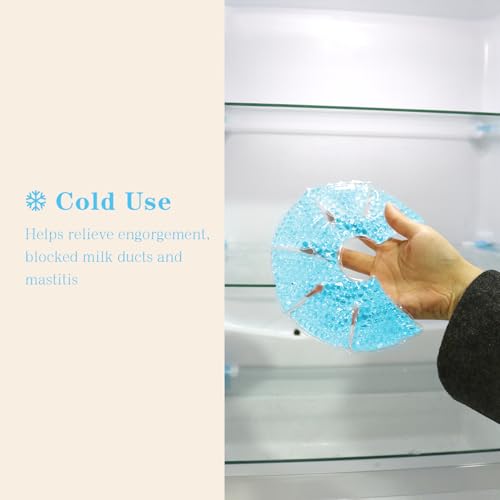 Hot/Cold Breast Gel Ice Packs Breastfeeding Cooling/Heat Pad Pain Relief - color: Blue