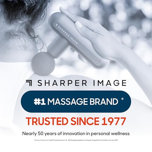 Sharper Image Powerboost Move Mini Percussion Massage Gun, Powerful & Quiet - color: Periwinkle