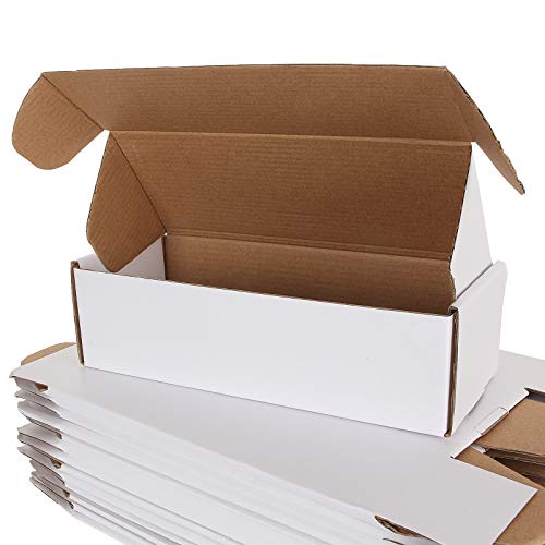 20PACK Trading Card Storage Box, 500Count, White, Cardboard, Baseball, Football, Basketball, Hockey