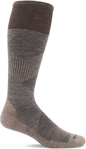 Sockwell Men's Diamond Dandy Moderate Graduated Compression Sock - color: Khaki, size: Large-X-Large