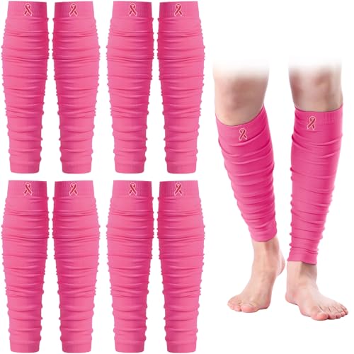 Foaincore 4 Pairs Breast Cancer Compression Calf Sleeves Women - color: Pink