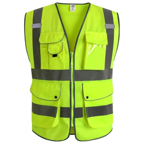 JKSafety 20 Pack Safety Vest for Men Women Reflective JK156 Yellow M - color: 156-yellow, size: Medium