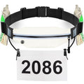 RJ-Sport Race Number Belt Bib Holder with Runner Pouch (White) - color: 07 White