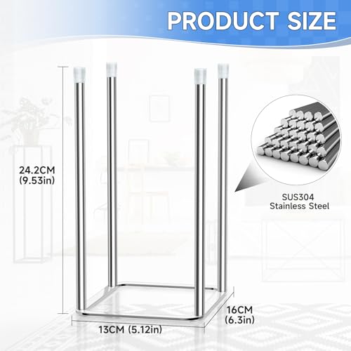 Water Bottle Drying Rack, Stainless Steel Bottle Dryer Rack, Baby Bottles Rack Dryer, Cup Drying Rack, Reusable Bag Drying Stand, Kitchen Stand Holder for Glass Bottles, Plastic Bag (Silver) - color: Silver, size: Small