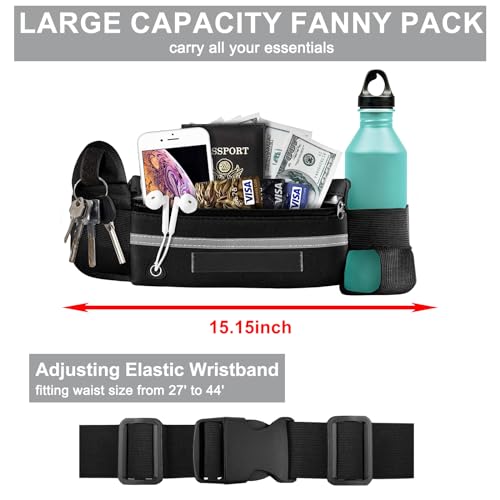 2-in-1 Running Light Set, 300 Lumens COB Fanny Pack & Wrist Lights, 4 Modes 120°Wide Flood, Rechargeable Hands-Free LED Lights, IPX5 Waterproof for Night Running, Camping, Hiking