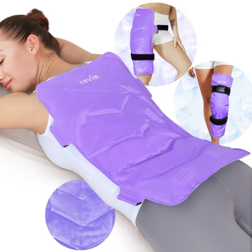 REVIX Extra-Large Back Ice Pack, Reusable Cold Packs for Full Back Relief - color: Purple