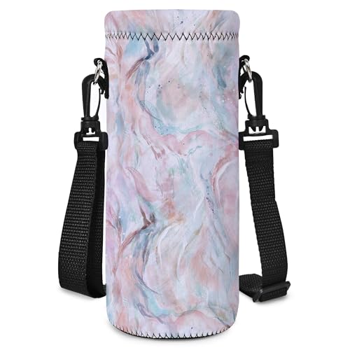 RICHEN Neoprene Water Bottle Carrier Bag with Adjustable Shoulder Strap,Insulated Water Bottle Cover for Stainless Steel/Glass/Plastic Bottles - color: BC-60, size: 750ml