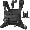 DegeTMVe Tactical Running Chest Bag with Anti-Bounce Design, Water-Repellent & Concealed Pistol Holster – Adjustable 4-Strap, Water Bottle Holder, Reflective Safety for Hiking, Cycling, Workouts