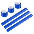 PATIKIL Reflective Slap Bands, Reflector Band Snap Bracelet Armbands High Visibility Safety Reflectors Wrist Strap Strips for Night Jogging Cycling Running - color: Dark Blue