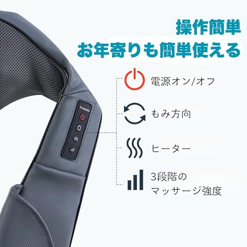 TRIDUCNA Shiatsu Neck Back and Shoulder Massager with Heat - Electric Deep Tissue 3D Kneading Massage Pillow for Lower Back, Calf, Legs, Full Body Muscle Relaxation, Home, Office, and Car Use