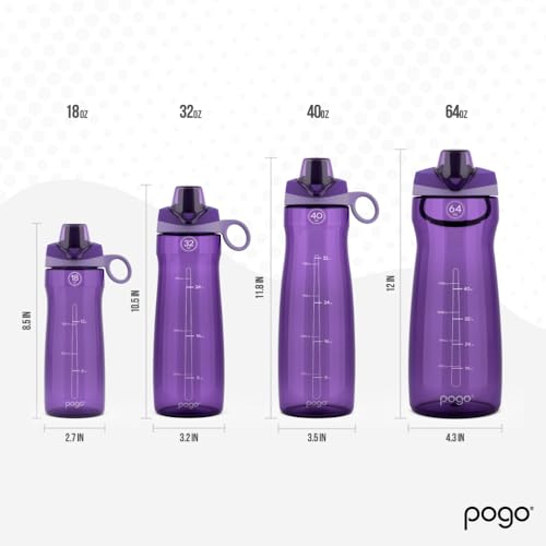 Pogo BPA-Free Plastic Water Bottle with Chug Lid, Purple, 32 oz. - color: Purple, size: 32 Ounces