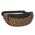 Dujiea Fanny Pack, Leopard Fur Pattern Waist Bag With Headphone Hole Belt Bag Adjustable Sling Pocket Fashion Hip Bum Bag For Women Men Kids Outdoors Casual Travelling Hiking Cycling - color: Leopard Fur Pattern