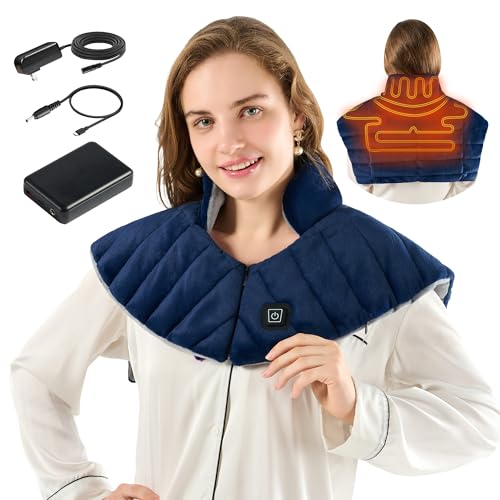 Portable Cordless Heating Pad for Neck and Shoulders Back, 15000mAh Battery