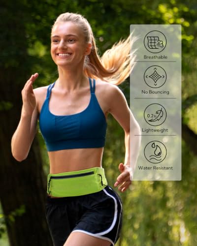 WATERFLY Running Belt Fanny Pack, Runner Race Belt with Bib Clip Yellow - color: Yellow