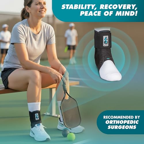 Med Spec ASO Ankle Stabilizer Lace Up Ankle Brace Sprain Support Black, 3XL - color: Black, size: 3X-Large