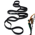 A AZURELIFE Premium Durable Stretch Straps with Loops, Stretching Strap for Physical Therapy, Multi-Loop Yoga Strap Fitness Exercise Strap for Yoga, Pilates, Dance, Flexibility&Exercise - color: #1-Black