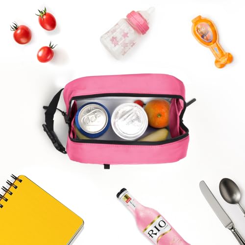 Cerbonny Small Cooler Bag Freezable Lunch Bag for Work School Travel, Leak-proof, Insulated, Suitable for 3+ - color: Red-Magenta