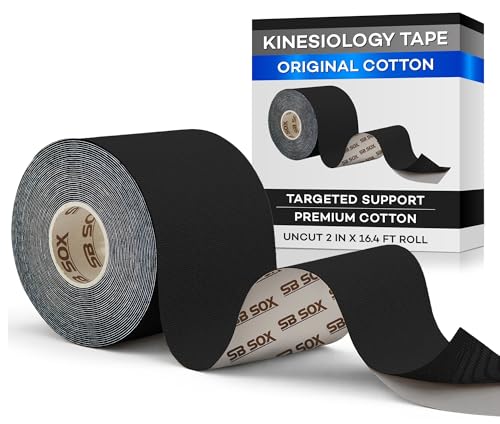 SB SOX Original Cotton Kinesiology Tape Roll (16ft) - color: Black