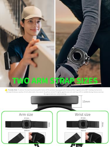 Running Phone Armband & Wristband Holder, N52 Magnetic+Anti-Drop Lanyard