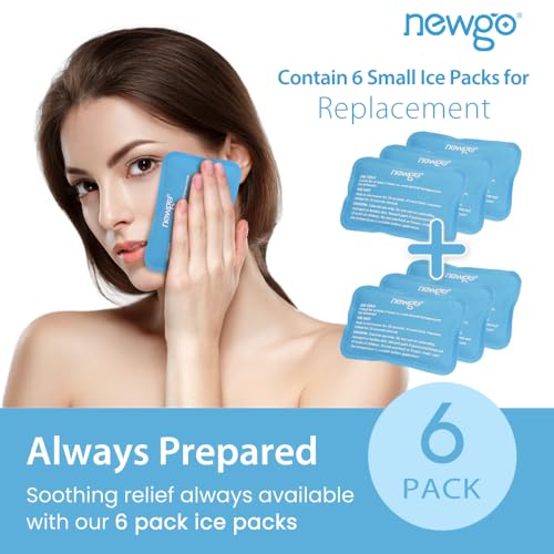 NEWGO Mini Ice Packs, Reusable Cold Gel for Pain Relief, 6 Pack