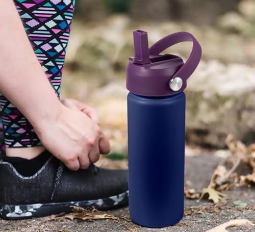 RRegeny Straw Lid for Hydro Flask Wide Mouth 32 40 oz, Lids with Flexible Handle compatible with HydroFlask, Replacement Sports Flex Cap Wide Mouth Top - color: Aubergine