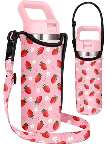 Miss Adola Kids Water Bottle Carrier, 14-20 Oz, Strawberry - color: Strawberry, size: Fits for 14-20 oz