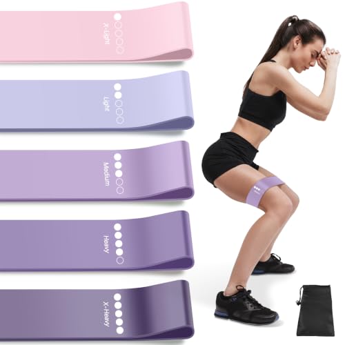 Resistance Bands for Working Out, 5 Levels Elastic Exercise Bands - color: Purple