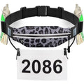 RJ-Sport Race Number Belt Bib Holder with Runner Pouch (Leopard) - color: 09 Leopard