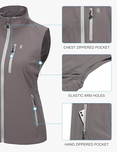 Little Donkey Andy Women's Lightweight Quick Dry Vest Windproof Summer Vest - color: Grey, size: XX-Large