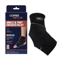 Copper Infused Ankle & Foot Wrap Brace with Hot Cold Gel Packs