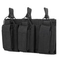 Azarxis Tactical Mini Belt Pouches, Multi-Purpose Small Battery Case Compact Utility EDC Card Slot Holder Waist Bags Military Molle Pack Sundries Storage Pack - color: #04 Black - Pistol Mag Pouch - 3 Pockets