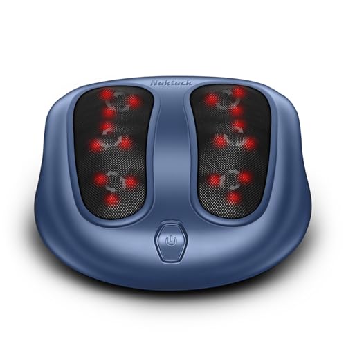 Nekteck Shiatsu Foot Massager with Heat for Neuropathy, Plantar Fasciitis - color: Blue