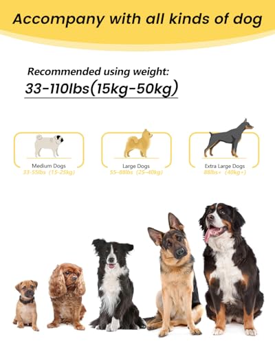Hands Free Dog Leash, Multifunctional Crossbody Dog Leash - color: Yellow, size: Large-5.9-9.5ft