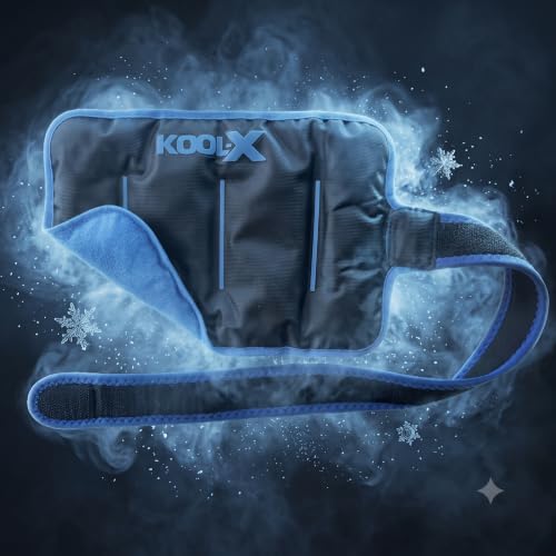2 Pack KoolX Premium Gel Ice Packs for Injuries Reusable, Flexible Cold Wraps with Straps, Soft Plush & Nylon Sides, Extension Strap, Ice Pack for Knee, Back, Shoulder, Elbow & Calf - Medium + Large - size: Medium + Large - Combo Pack
