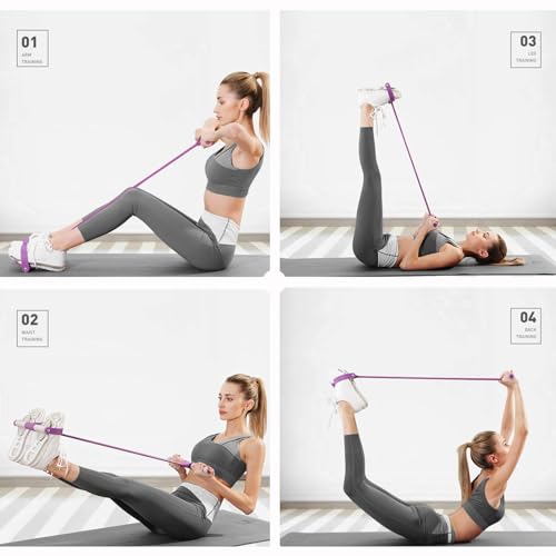 Pedal Resistance Band, Multifunction Tension Rope Workout Equipment, Sit-up Exercise at Home Gym Natural Latex Tension Rope Fitness Equipment, for Abdomen/Arm/Leg Stretching Slimming Training