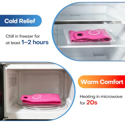 Wrist Ice Pack Wrap for Carpal Tunnel Relief, Gel Ice Pack for Injuries - color: Hot Pink