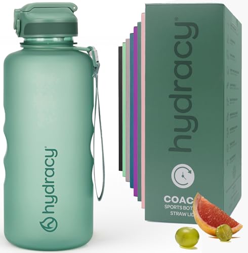 Hydracy 2L Large Water Bottle, Shatterproof, BPA Free Tritan Plastic, Leakproof, Zero Condensation, With Detachable Carry Strap, Spillproof Lid, Convenient Silicon Spout, Ideal for Gym, Yoga - color: Moonlight Green, size: 64 oz