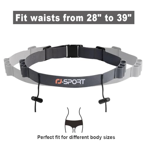 RJ-Sport Race Number Belt with 6 Energy Gel Loops for Triathlon & Marathon - color: 03 Navy
