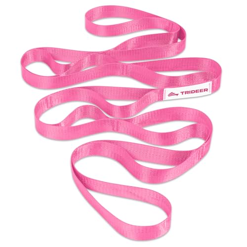 Trideer Stretching Strap with Loops, Yoga Strap, Stretch Bands for Exercise - color: Pink/75"x1"
