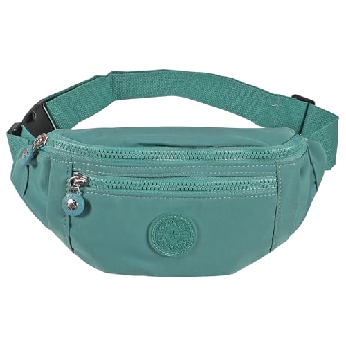 Large Crossbody Fanny Pack with 3-Zipper Pockets,Gifts for Enjoy Sports Festival Workout Traveling Running Casual Hands-Free Wallets Waist Pack Phone Bag Fits All Phones (black+green) - color: black+green