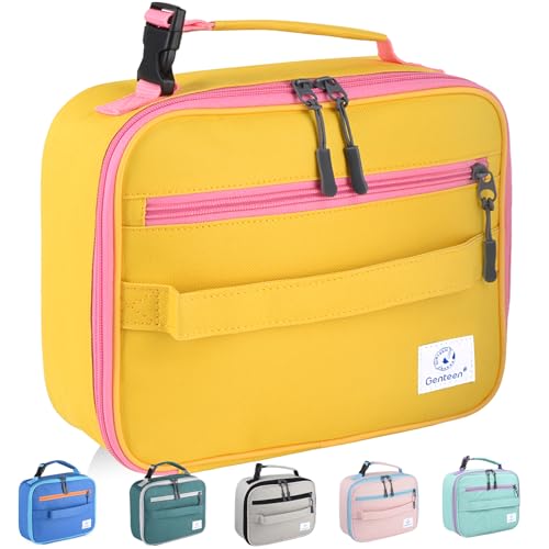 Genteen Kids Insulated Lunch Box for Boys Girls,Back to School,Office - color: C-1pk Yellow