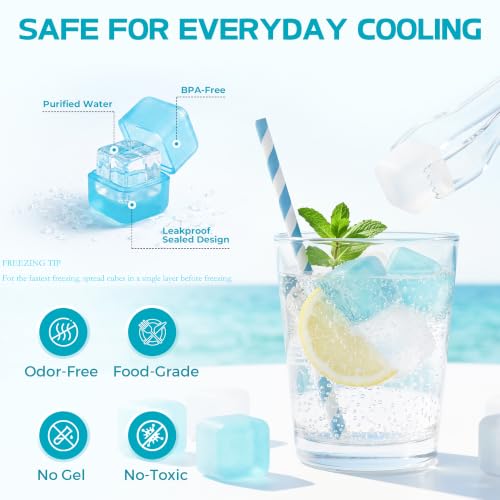 720-Pack Reusable Ice Cubes for Coolers & Drinks Refreezable 22 lb