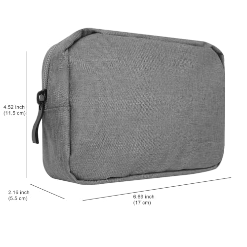Small Makeup Bag For Purse, 2 Pack Nylon Travel Toiletry Pouch - color: Small Grey
