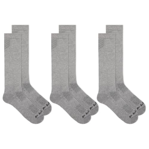 Dr. Scholl's Men's Athletic & Work Compression Over the Calf Socks - 1 & 3 Pair Packs - Fatigue Relief - color: Gray (3 Pairs), size: 13-15